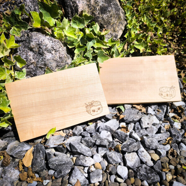 Sushi-Boards aus Ahorn und Doussié (Set à 2 Stk.)